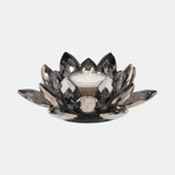 Black Crystal Lotus Votive Holder 6"