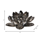 Black Crystal Lotus Votive Holder 8"