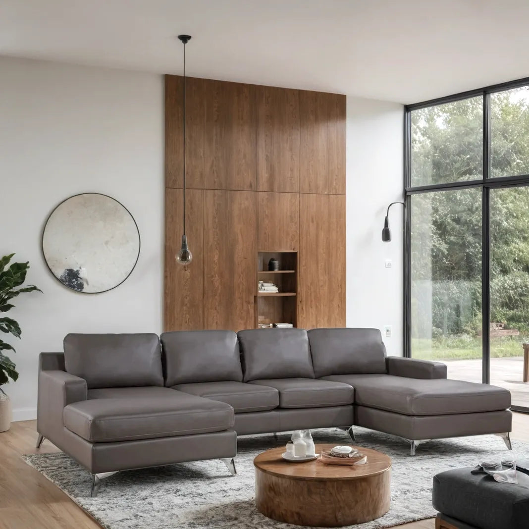 [Black Friday Special] Candace Bronze Double Chaise Sectional by Happy Homes at Eve Furniture