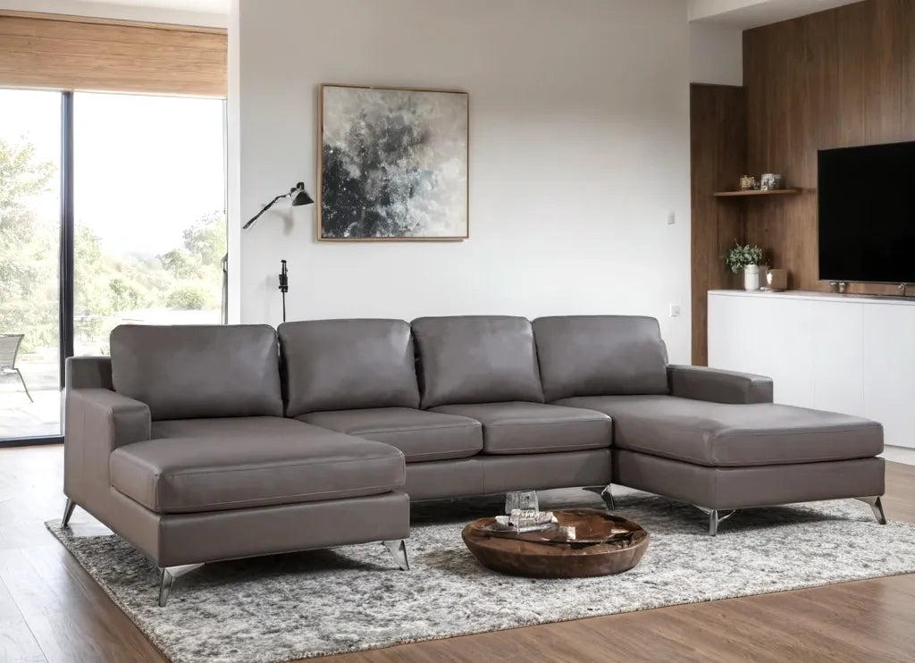[Black Friday Special] Candace Bronze Double Chaise Sectional by Happy Homes at Eve Furniture