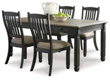 Tyler Creek Black/Grayish Brown Dining Table and 4 Chairs