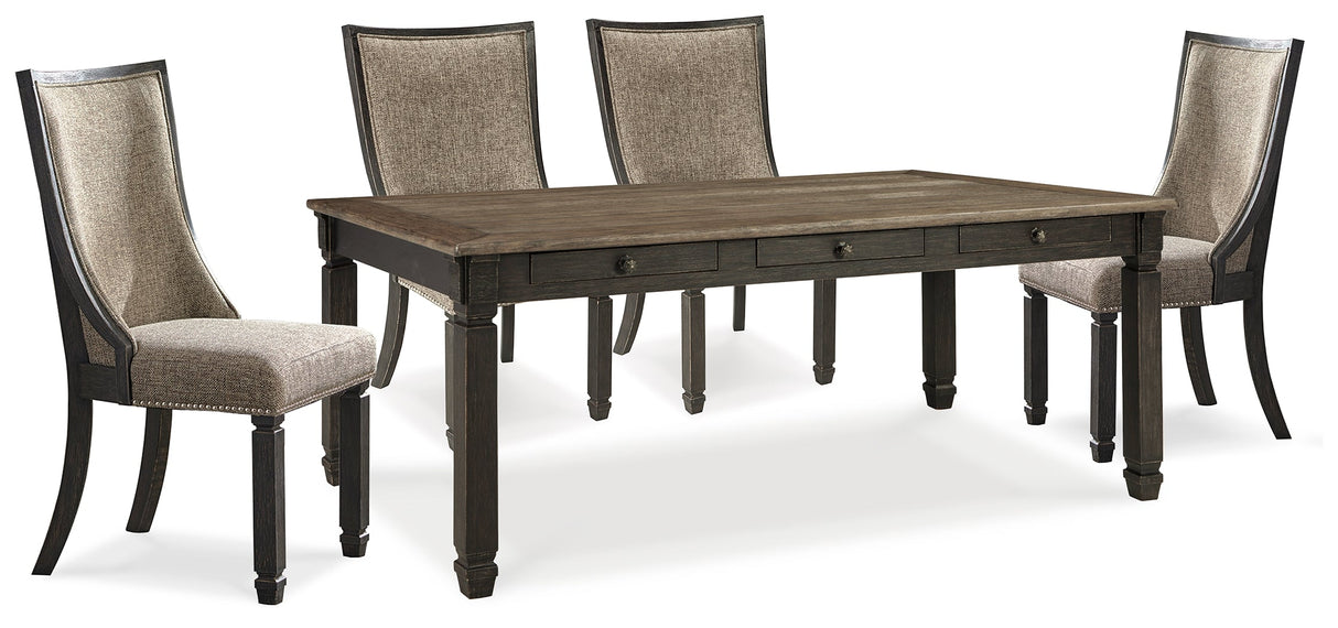 Tyler Creek Black/Grayish Brown Dining Table and 4 Chairs