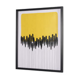 Black Reeds Yellow Abstract by Cats And Dogs Hand-Embellish Textured Framed Artwork Matt under Glass by Mercana at Eve Furniture