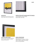 Black Reeds Yellow Abstract by Cats And Dogs Hand-Embellish Textured Framed Artwork Matt under Glass by Mercana at Eve Furniture