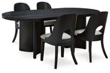 Rowanbeck Dining Table and 4 Chairs in Black