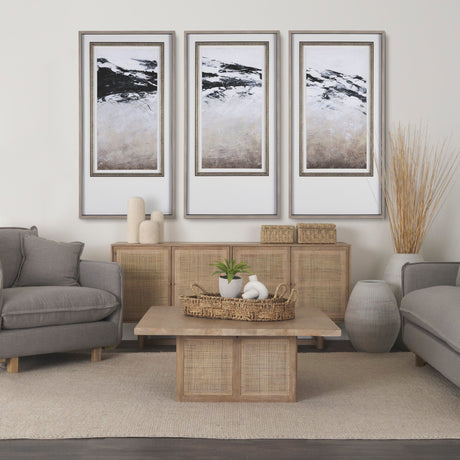 Black Strokes I by Mercana Studio a Hand Embellished Textured Framed Art Print Matted under Glass by Mercana at Eve Furniture