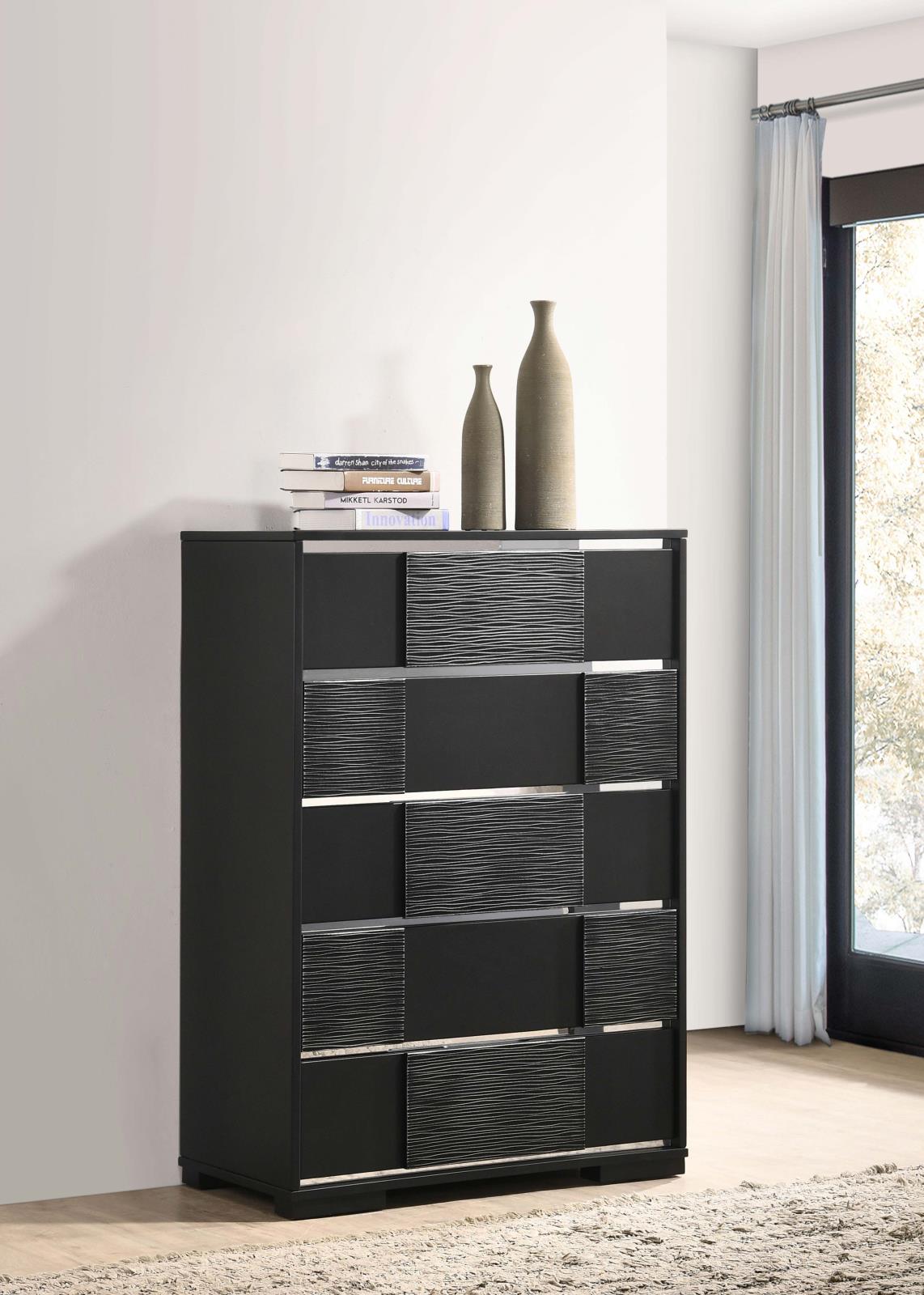 Blacktoft Black 5-Drawer Chest