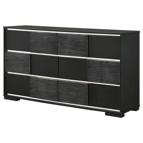 Blacktoft Black 6-Drawer Dresser by Coaster at Eve Furniture