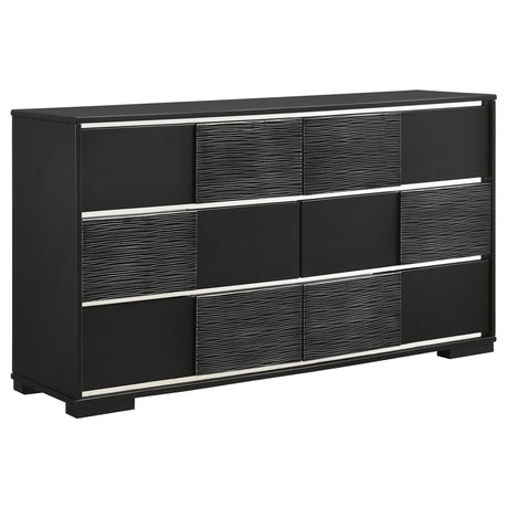 Blacktoft Black 6-Drawer Dresser by Coaster at Eve Furniture