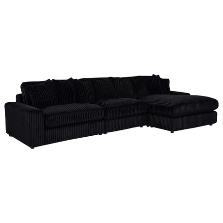 Blaine Black Upholstered Reversible Chaise Sectional Sofa by Coaster at Eve Furniture