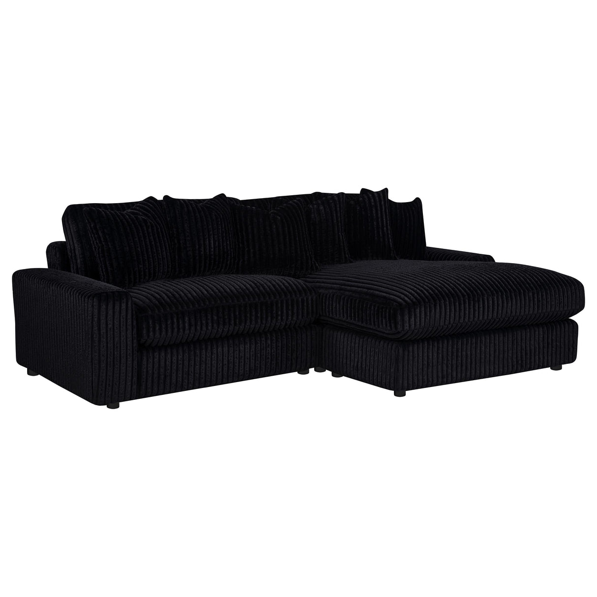 Blaine Black Upholstered Reversible Chaise Sectional Sofa by Coaster at Eve Furniture