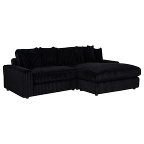 Blaine Black Upholstered Reversible Chaise Sectional Sofa by Coaster at Eve Furniture