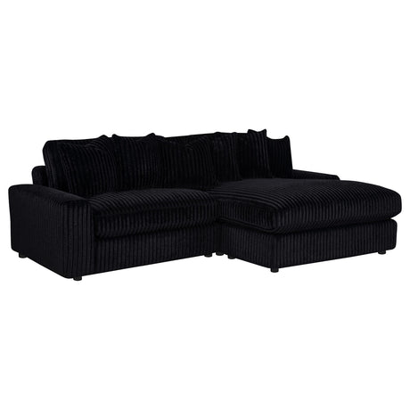 Blaine Black Upholstered Reversible Chaise Sectional Sofa by Coaster at Eve Furniture