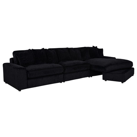 Blaine Black Upholstered Reversible Chaise Sectional Sofa by Coaster at Eve Furniture