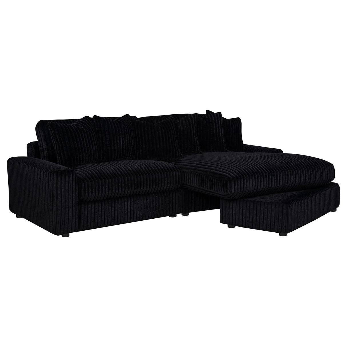 Blaine Black Upholstered Reversible Chaise Sectional Sofa by Coaster at Eve Furniture