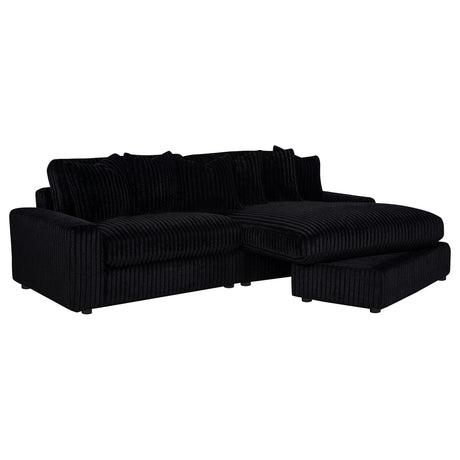 Blaine Black Upholstered Reversible Chaise Sectional Sofa by Coaster at Eve Furniture