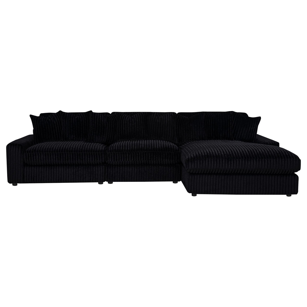 Blaine Black Upholstered Reversible Chaise Sectional Sofa by Coaster at Eve Furniture
