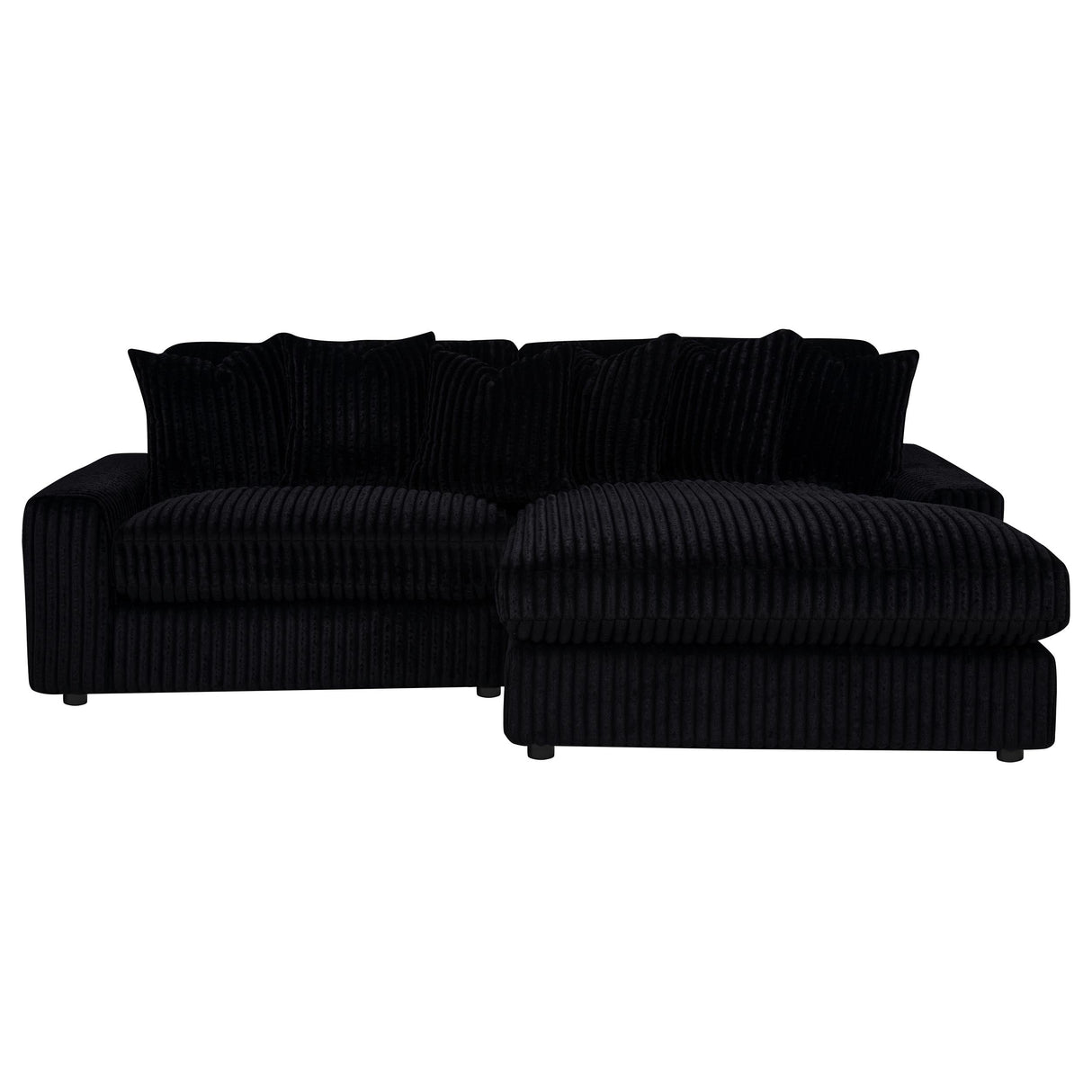 Blaine Black Upholstered Reversible Chaise Sectional Sofa by Coaster at Eve Furniture