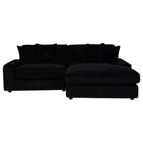 Blaine Black Upholstered Reversible Chaise Sectional Sofa by Coaster at Eve Furniture