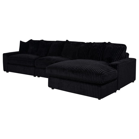 Blaine Black Upholstered Reversible Chaise Sectional Sofa by Coaster at Eve Furniture