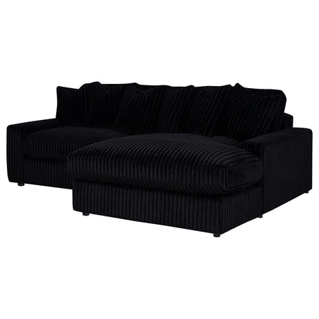 Blaine Black Upholstered Reversible Chaise Sectional Sofa by Coaster at Eve Furniture