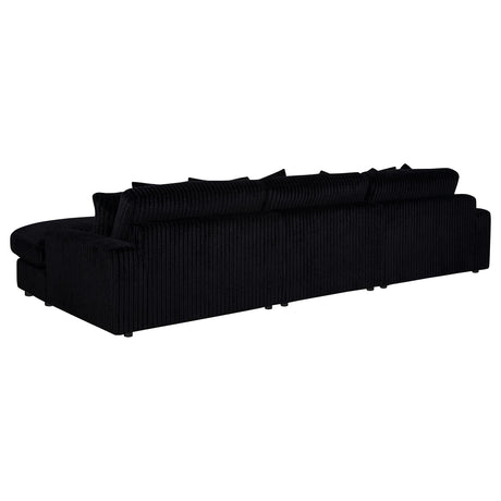 Blaine Black Upholstered Reversible Chaise Sectional Sofa by Coaster at Eve Furniture