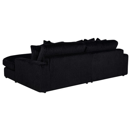 Blaine Black Upholstered Reversible Chaise Sectional Sofa by Coaster at Eve Furniture