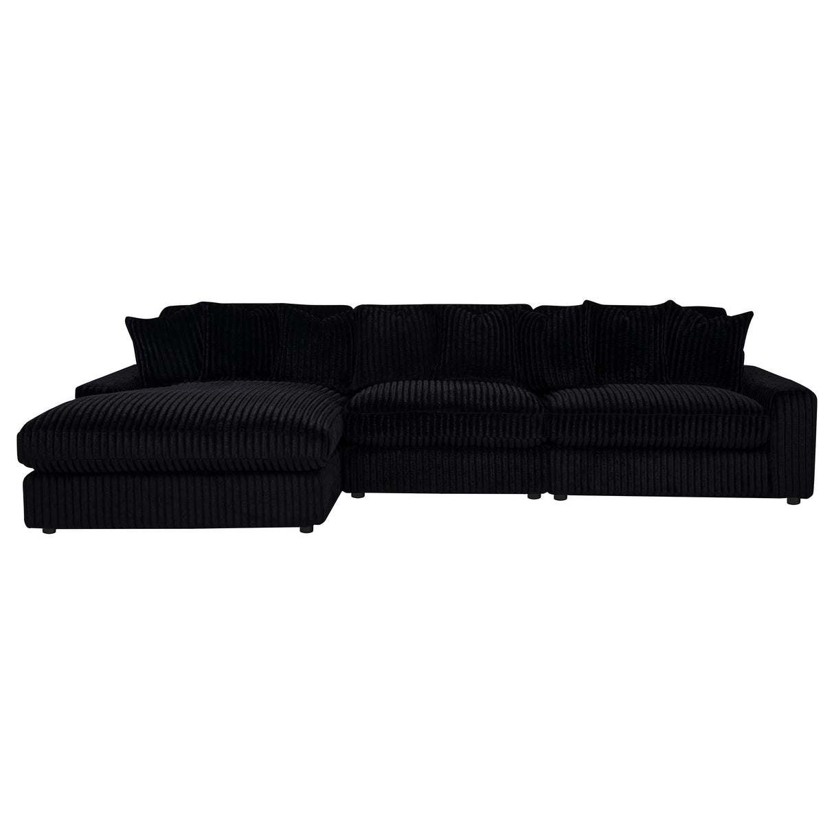 Blaine Black Upholstered Reversible Chaise Sectional Sofa by Coaster at Eve Furniture