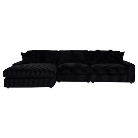 Blaine Black Upholstered Reversible Chaise Sectional Sofa by Coaster at Eve Furniture
