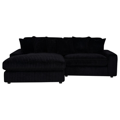 Blaine Black Upholstered Reversible Chaise Sectional Sofa by Coaster at Eve Furniture