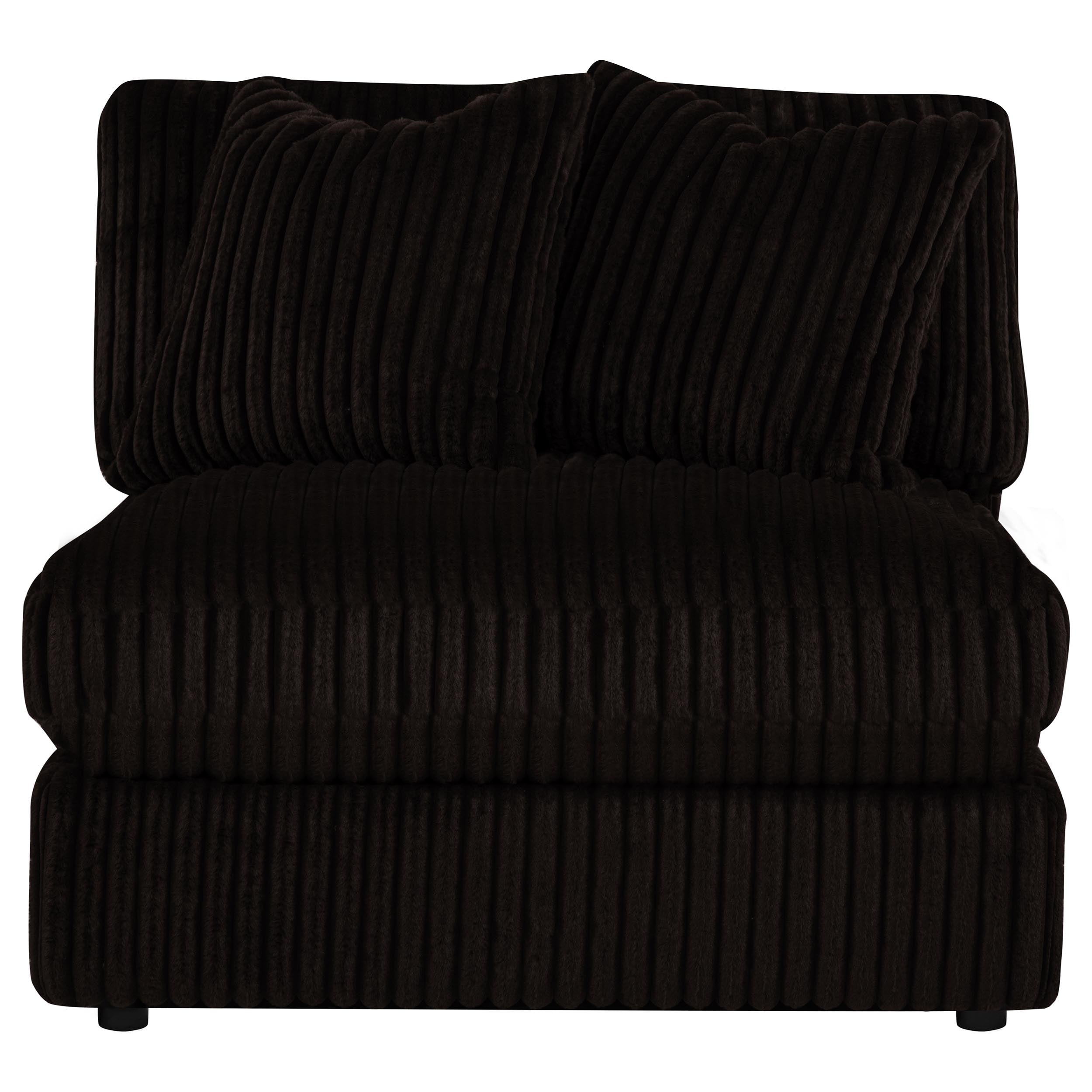 Blaine Chocolate Upholstered Armless Chair - Eve Furniture