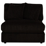 Blaine Chocolate Upholstered Armless Chair by Coaster at Eve Furniture