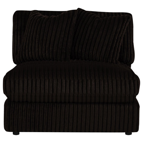 Blaine Chocolate Upholstered Armless Chair by Coaster at Eve Furniture