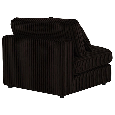 Blaine Chocolate Upholstered Armless Chair by Coaster at Eve Furniture