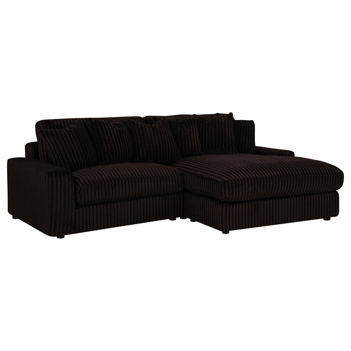 Blaine Chocolate Upholstered Reversible Chaise Sectional Sofa by Coaster at Eve Furniture