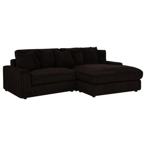 Blaine Chocolate Upholstered Reversible Chaise Sectional Sofa by Coaster at Eve Furniture