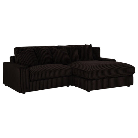 Blaine Chocolate Upholstered Reversible Chaise Sectional Sofa by Coaster at Eve Furniture