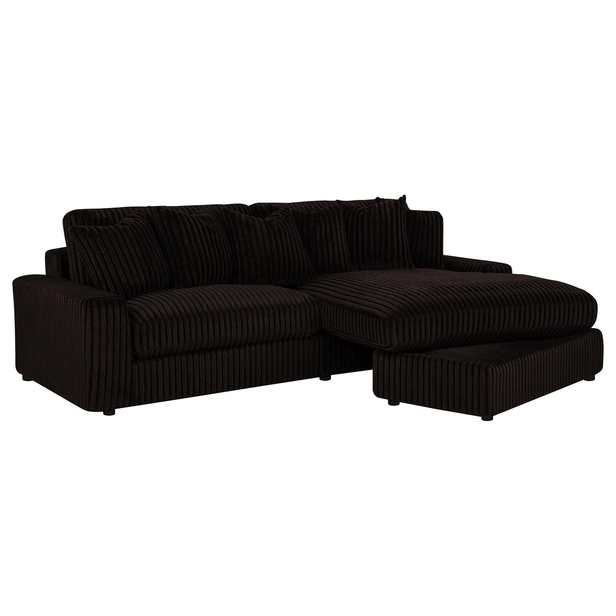 Blaine Chocolate Upholstered Reversible Chaise Sectional Sofa by Coaster at Eve Furniture