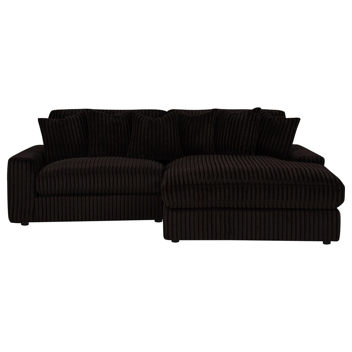 Blaine Chocolate Upholstered Reversible Chaise Sectional Sofa by Coaster at Eve Furniture