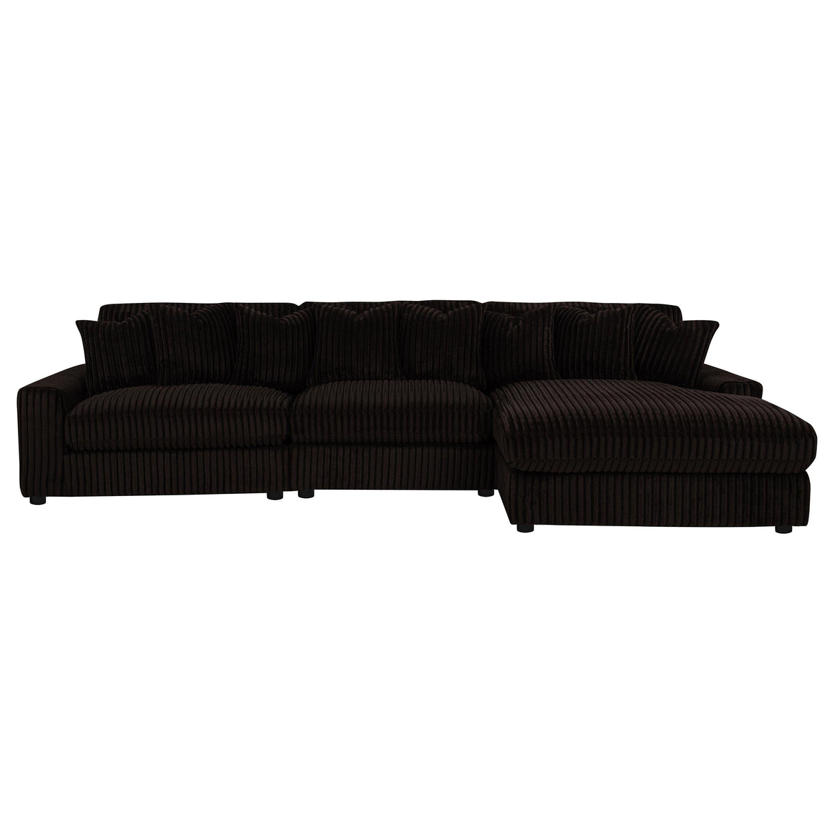 Blaine Chocolate Upholstered Reversible Chaise Sectional Sofa by Coaster at Eve Furniture