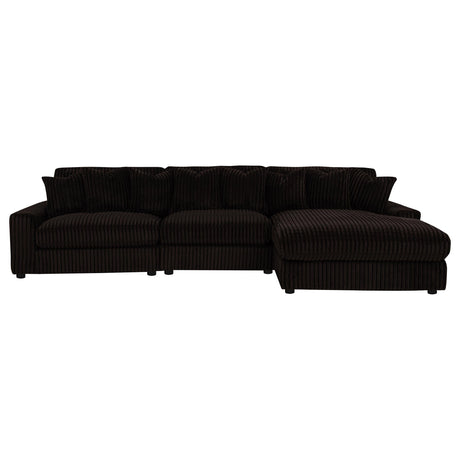 Blaine Chocolate Upholstered Reversible Chaise Sectional Sofa by Coaster at Eve Furniture