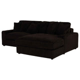 Blaine Chocolate Upholstered Reversible Chaise Sectional Sofa by Coaster at Eve Furniture