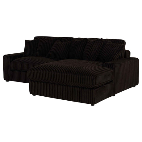 Blaine Chocolate Upholstered Reversible Chaise Sectional Sofa by Coaster at Eve Furniture