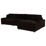 Blaine Chocolate Upholstered Reversible Chaise Sectional Sofa by Coaster at Eve Furniture