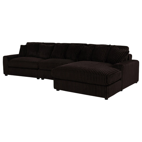 Blaine Chocolate Upholstered Reversible Chaise Sectional Sofa by Coaster at Eve Furniture