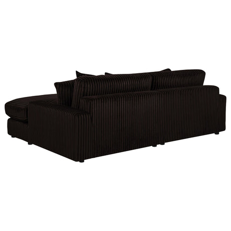 Blaine Chocolate Upholstered Reversible Chaise Sectional Sofa by Coaster at Eve Furniture