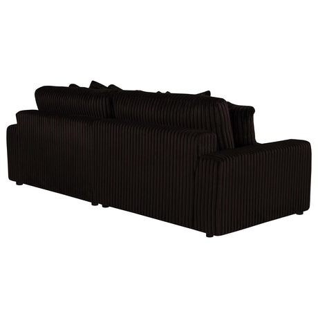 Blaine Chocolate Upholstered Reversible Chaise Sectional Sofa by Coaster at Eve Furniture