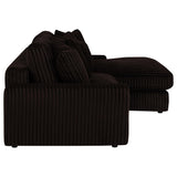 Blaine Chocolate Upholstered Reversible Chaise Sectional Sofa by Coaster at Eve Furniture