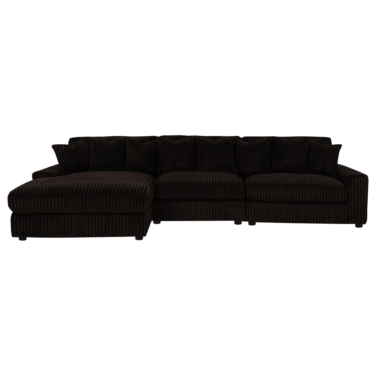 Blaine Chocolate Upholstered Reversible Chaise Sectional Sofa by Coaster at Eve Furniture