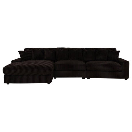 Blaine Chocolate Upholstered Reversible Chaise Sectional Sofa by Coaster at Eve Furniture